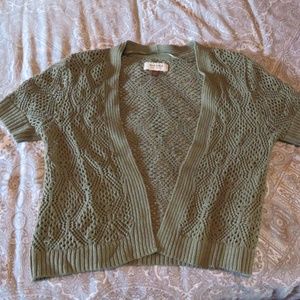 Sonoma Short-sleeve Crochet Cardigan, SZ M